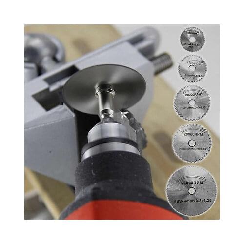 7Pcs/Set HSS Circular Wood Cutting Saw Blade Disc Mandrels for Dremel Rotary Tool #RW1209