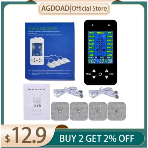 15 Modes Tens Machine Electric EMS Muscle Stimulation Tens Unit Electroestimulador Pain Relief Machine with Electrodes Pads