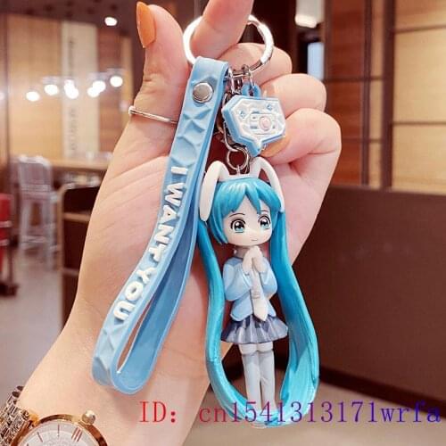 PVC Beautiful Girl Keychain Bag Pendant Gift Men Doll Keybuckle Fashion Women Key chain Keyring Anime Cute Cut Silica gel
