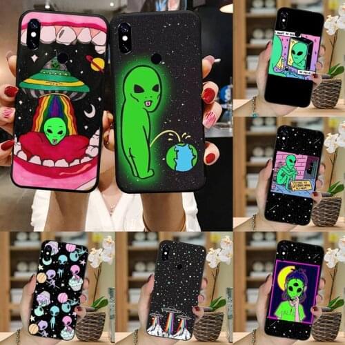 Aesthetics Cute Cartoon alien space Phone Case For Xiaomi Redmi 4x 5 plus 6A 7 7A 8 mi8 8lite 9 note 4 5 7 8 pro
