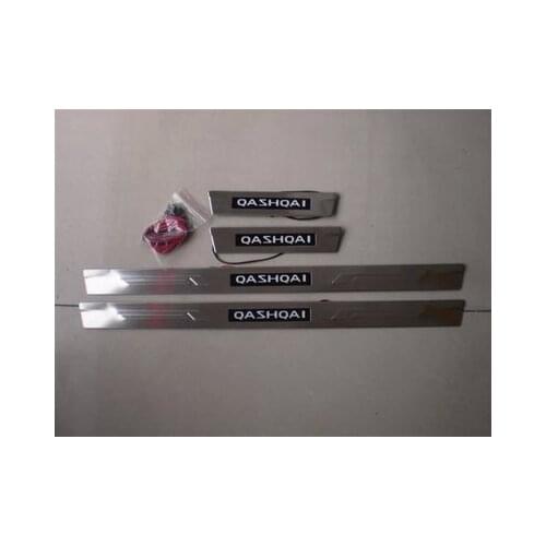 For Nissan QASHQAI 2008 to 2012 J10 LED Welcome Pedal Scuff Plate Door Sill Cover car styling auto accessories