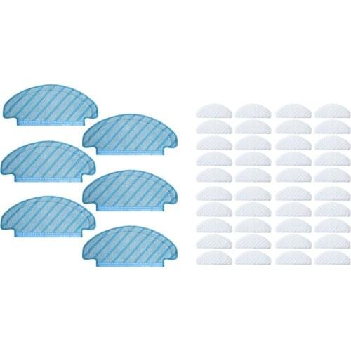 40Pcs Disposable Rags with 6 Cleaning Wipes for Ecovacs Deebot Ozmo T8 Vacuum Cleaner Parts Mopping Cloth Pads