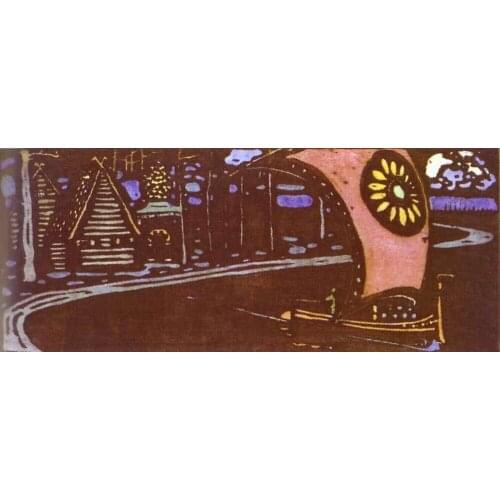 Oil paintings,100% handmade famous Oil Painting reproduction on linen canvas,The Blue Rider 1903,abstract oil painting