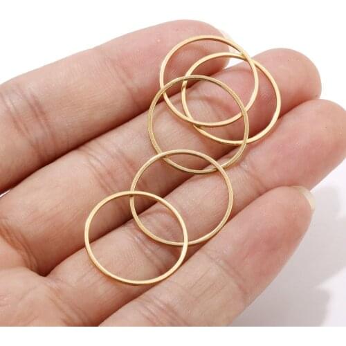 10pcs Stainless Steel Connectors Gold Tone Circle Round Links For DIY Hand made Earring Making Components