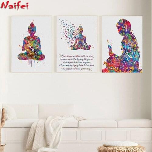 Meditation Diamond Painting Abstract Buddha Yoga Art Motivational Cross Stitch Kits Buddhism Poster For Living Room Home Decor