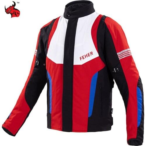Red Motorcycle Jacket Man Chaqueta Moto Waterproof Motocross Jacket Moto Protective Gear With Removeable Linner For 4 Season