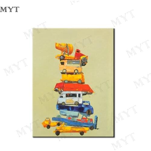 MYT 100% Hand Painted Cars Oil Painting On Canvas Wall Art Painting Picture on Canvas Home Decoration Living Room Unframed