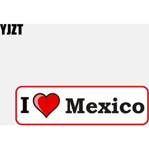YJZT 12CM*3.4CM Personality I LOVE MEXICO Heart Car Sticker Body Window Decal 6-2727