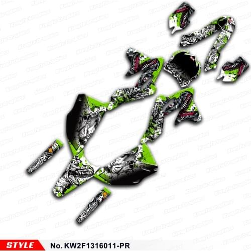 Aftermarket Dirt Bike Decals Stickers Motorcycle Graphics for KX250F KX 250F 2013 2014 2015 2016, Style No.KW2F1316011-PR