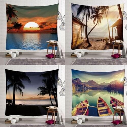 Wall Hanging Tapestry Indian Mandala Tai Chi Hippie Bohemian Decorative Wall Carpet Yoga Mats Natural Scenery Pattern