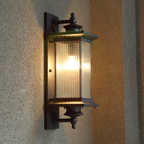 Wall lamp waterproof exterior wall gate courtyard lamp retro outdoor balcony garden terrace wall lamp Chinese corridor
