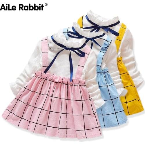 Baby Girl Dress Autumn New Long-sleeved Plaid Dress British Style For The Little Princess Dress