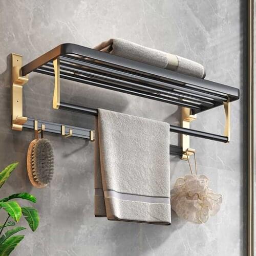 Floating Shelf Shelves for Wall Bathroom Organizer Hanging Rack Shower Light Luxury Towel Rack Towel Rod Set Rod Accessories