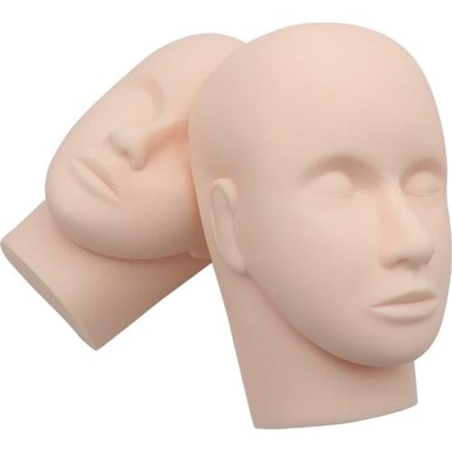 Rubber Practice Training Head Eyelash Extension Cosmetology Mannequin Head Doll Face Head For Eyelashes Makeup Practice Model