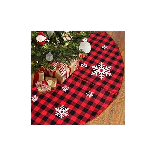 Christmas Tree Plush Skirt Holiday Tree Ornaments Round Xmas Tree Skirt Mat Base Cover for Christmas New Year Navidad Home Decor