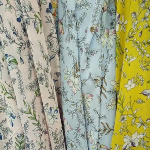 Chiffon Dress Fabric Lovely Flower Dress Cosplay Material Dropping Soft Breathable Scarf Blouse DIY craft Fabric
