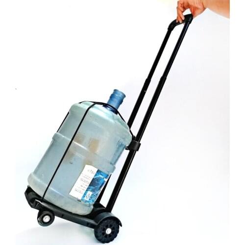 Folding portable shopping cart household lightweight aluminum alloy luggage trailer wear-resistant silent wheel trolley