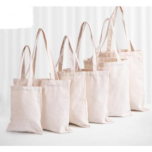 Blank Pattern Canvas Shopping Bags Eco Reusable Foldable Shoulder Bag Handbag Tote Cotton Storage Bags Custom SN2271