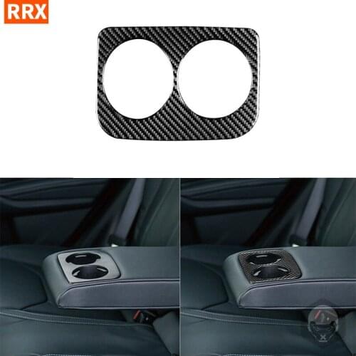 For Subaru Impreza WRX STI XV Crosstrek 2012 2013 2014 Carbon Fiber Rear Water Cup Holder Frame Interior Sticker Car Accessories