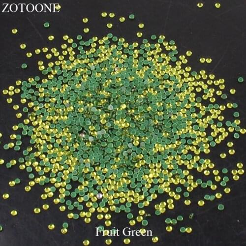 ZOTOONE HotFix FlatBack Glass Nail Art Fruit Green Rhinestones Nail Scrapbook Stones For Clothing Decorations Strass Applique E