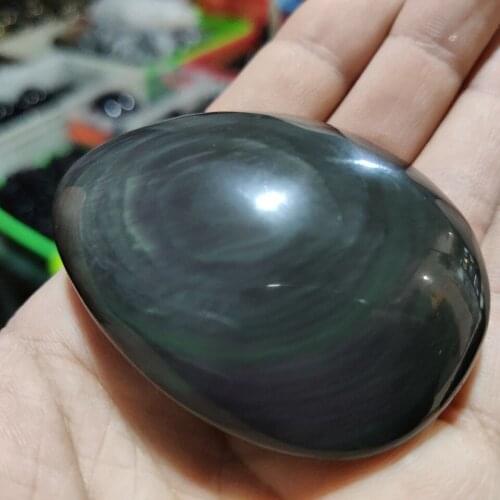 1pcs 7-8cm RAINBOW OBSIDIAN Polished Palm Stone Healing Reiki - Mexico