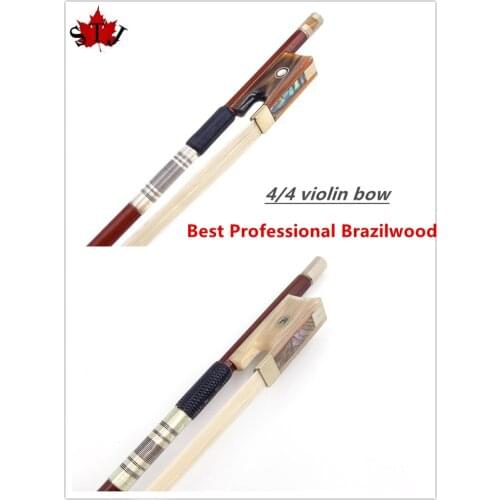 Best Professional Brazilwood Round Stick 4/4 violin bow