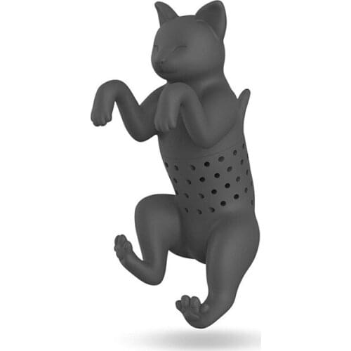 1pc Cat Reusable Silicone Tea Infuser Creative Cut Strainer Leaf Herbal Spice Filter Strainers Set