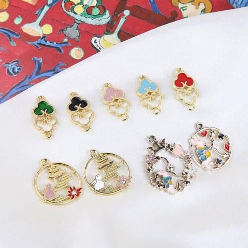 10pcs New Round Earrings For womens Fashion Statement Chinese Style Rabbit Garland Auspicious Cloud Pendant Jewelry Accessories