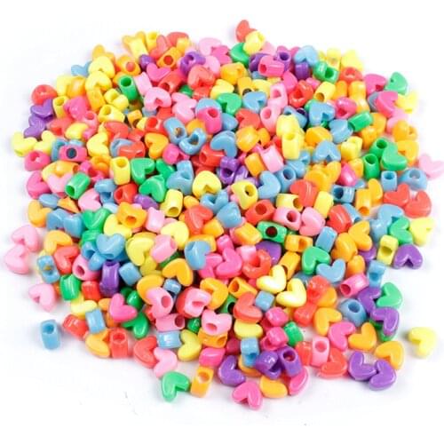 100/200/300Pcs/Lot Heart Shape Acrylic Beads Spacer Loose Beads for Jewelry Making DIY Handmade Bracelet Accesories