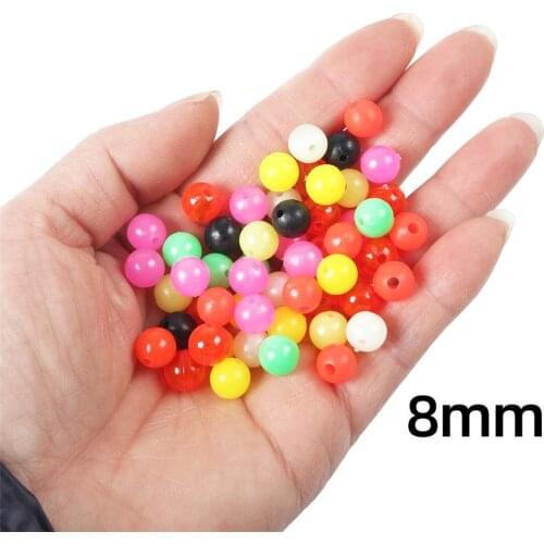 100pcs/lot Luminous Beads Plastic Colorful Fishing Beads DIY Fishing Lure Accessories
