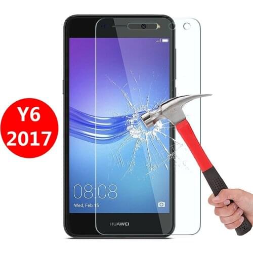 2PCS 2.5D 9H Premium Tempered Glass For Huawei Y6 2017 Screen Protector Film Toughened Protective Glass Film For Huawei Y6 2017