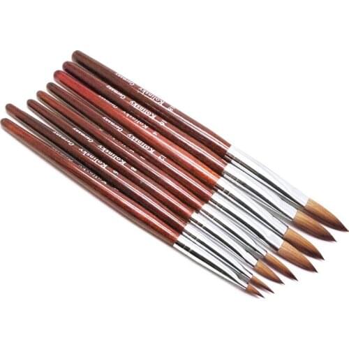 Kolinsky Acrylic Nail Brushes Nail Art Tool UV Gel Nail Polish Brush Set Wool Handle Painting Pen Beauty Tools Kolinsky Hair