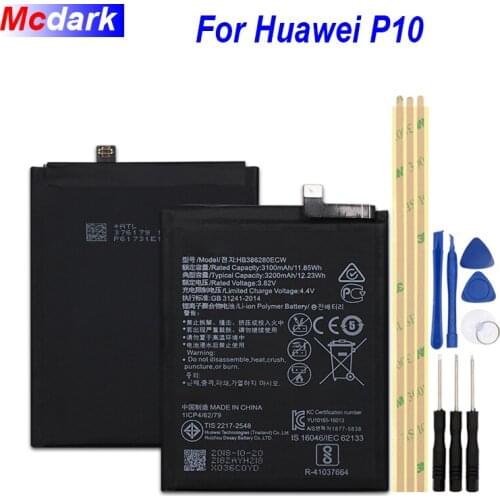 3200mAh HB386280ECW Battery For Huawei Honor 9 STF-L09 STF-AL10 Batterie Bateria Accumulator AKKU ACCU PIL For Huawei P10