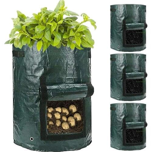 4 Packs 10 Gallon Potato Grow Bags, Planter Pouch Bags for Vegetables, Fruits and Flowers