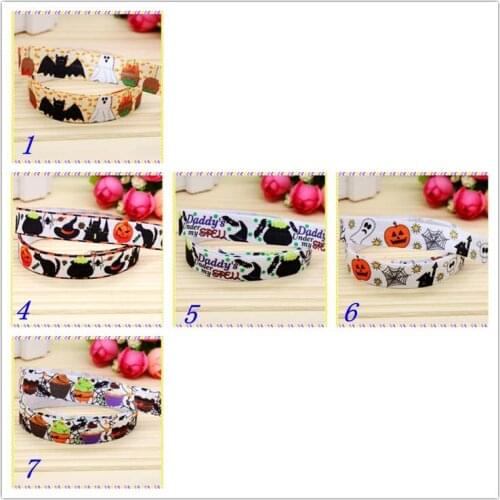 5/8'' Free shipping Fold Elastic FOE halloween minion printed headband headwear hairband diy decoration wholesale OEM S84