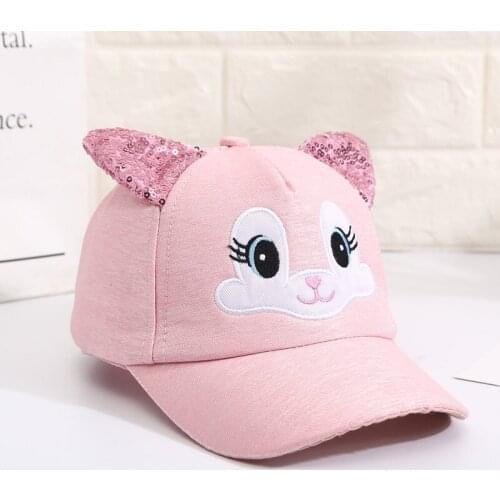 2021 New Cute Summer Rabbit Embroidery Baseball Caps For Kids Children Girls Boys Shiny Hat Outdoor UV Protection Sun Hat кепка