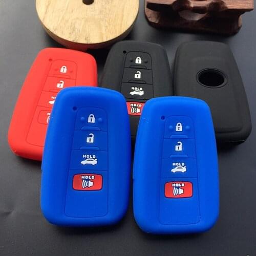 ZAD 4 button Silicone rubber car key cover case shell protect for Toyota Prius Corolla RAV4 Camry 2017 2018 CHR key cover