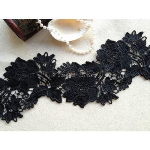 Black Lace Venice Lace Trims for Jewelry Design, Burlesque, Millinery, Gothic, Costume Design