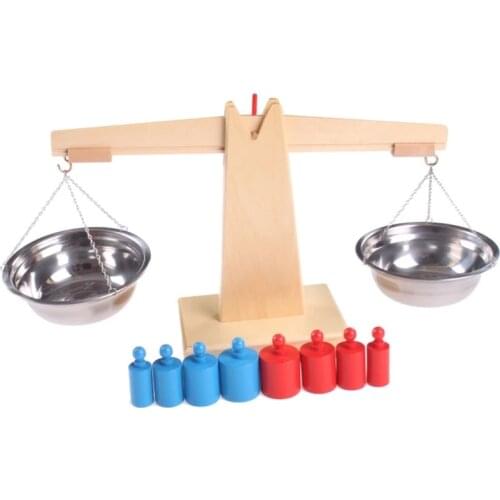 Wooden Montessori Practical Life Montessori Scales Learning Educational Toys for Toddlers Kids Juguetes Brinquedos MI2664H