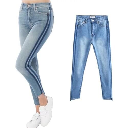 Vintag Jeans For Women Pants High Waist Jeans Woman Blue Denim Pencil Pants Stretch Waist Women Jeans Pants