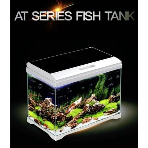 HQ AF01 LED Aquarium Fish Tank High Transparent Glass Aquarium Fish Breeding Farming Tank with 3 in 1 Mute Pump and Tank Cover