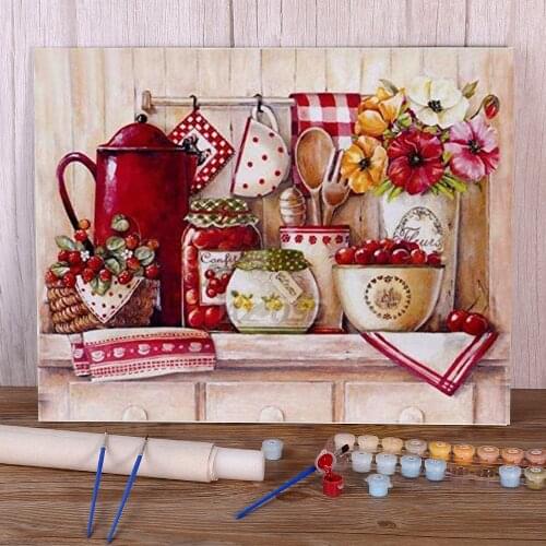 Flower Vase Painting By Numbers Set Acrylic Paints 40*50 Oil Painting Decorative Paintings For Children Wholesale Art