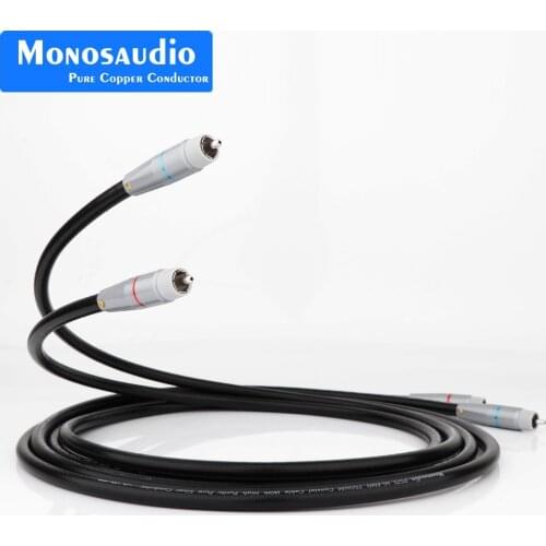 Monosaudio Pure Silver RCA Signal cable 750HM Coaxial cable pure silver interconnect cable with Rhodium Plated R200R RCA Plug