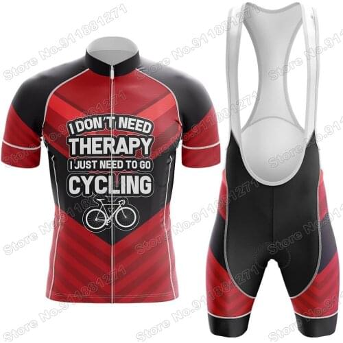 Therapy Mens 2021 Cycling Jersey Set Summer Bicycle Clothing Road Bike Shirts Suit Bicycle Bib Shorts MTB Ropa Maillot