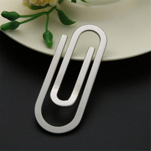 2021 New Creative Stainless Steel Metal Money Clips Paper Clip Holder Folder Banknote Clip Organize Artifact Home Essentials