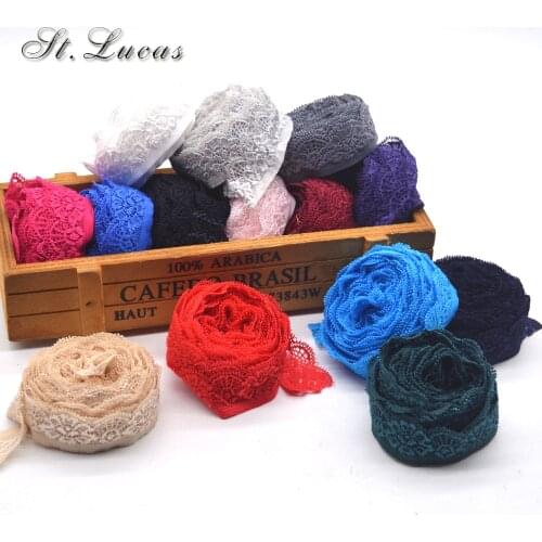 New hot sale 5yd/lot High Quality Elastic Lace Trim ribbon For Sewing crafts underwear decoration lace handmade accessories DIY
