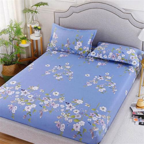 New Product 1pcs Polyester Cotton Printed Fitted Sheet Mattress Cover Four Corners With Elastic Band Bed Sheet (no pillowcases)