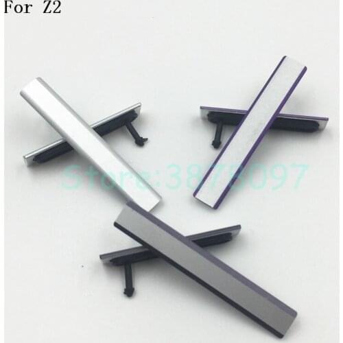 1set Original New For Sony Xperia Z2 L50W D6502 D6503 New Micro SD Port & SIM Card Port Slot+USB Charging Port Dust Plug Cover