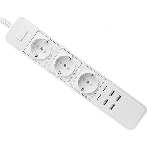 Tuya smart Wifi EU UK US flat plug power board 4 sockets