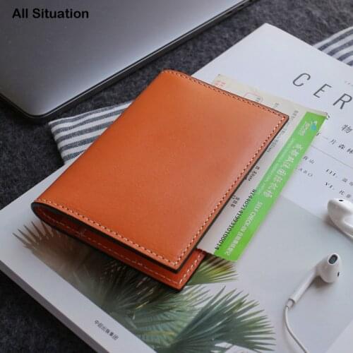 Luxury Passport Case Men First Layer Cow Leather Top End Quality Women Casual Travel Passport Cover Vintage Passport Bag